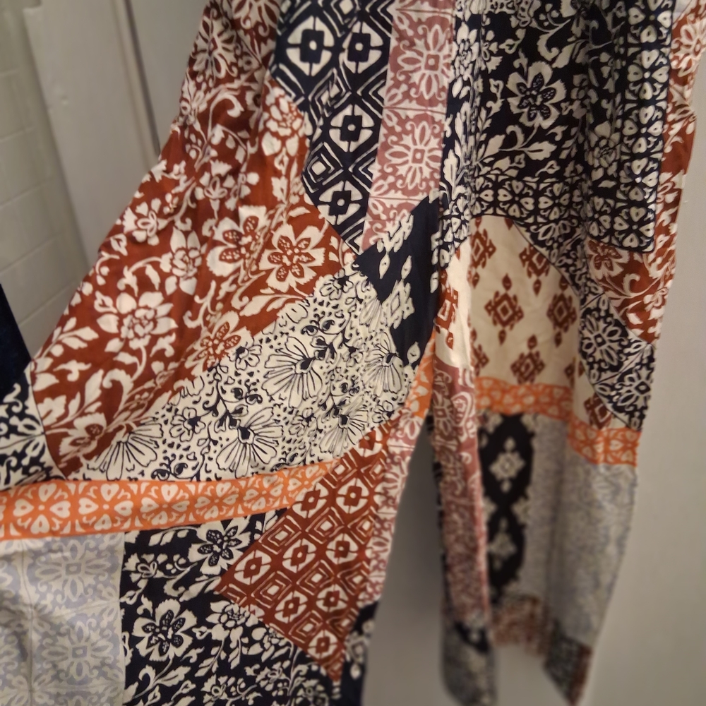Patrons of Peace Patchwork Print Pantsuit in Black, Brown, White - Picture 8 of 9